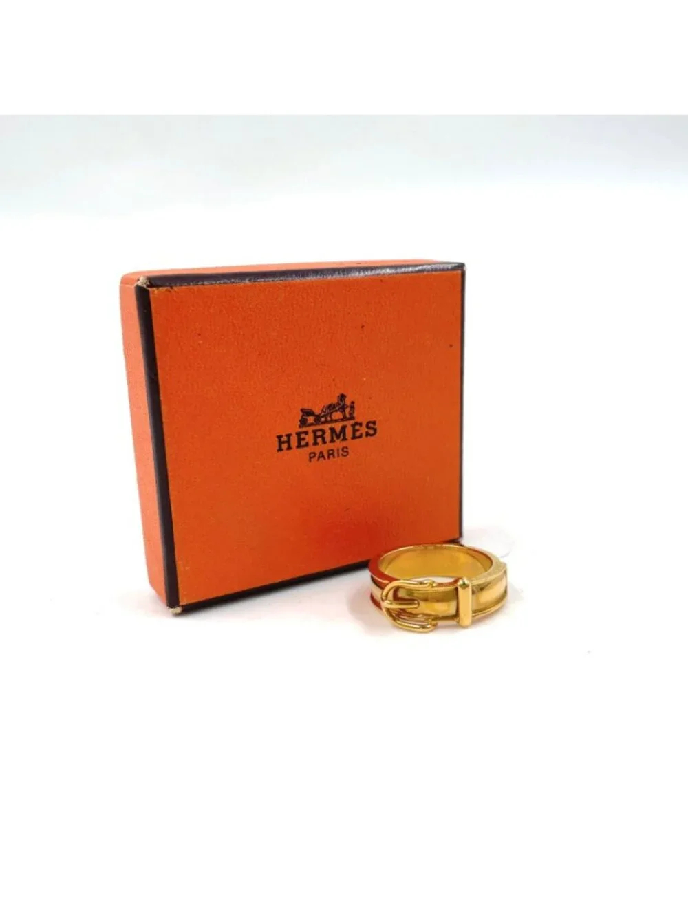 Hermes Ceinture Metal Gold Scarf Ring